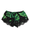 Dolce & Gabbana Black Green Tropical Print Lace Underwear