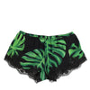 Dolce & Gabbana Black Green Tropical Print Lace Underwear