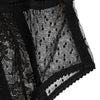 Dolce &amp; Gabbana Schwarze Unterwäsche aus transparentem Mesh mit hohem Bund und floraler Spitze