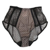 Dolce & Gabbana Black Sheer Polka Dot Lace High Waist Underwear