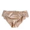 Dolce & Gabbana Rosy Beige Silk Satin Lace Trim Panty Underwear