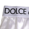 Dolce & Gabbana White Satin High-Waist Brief Logo Women Underwear