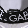 Dolce & Gabbana White Satin High-Waist Black Logo Women Underwear
