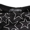 Dolce & Gabbana Black White Star Print Cotton Slip Panty Underwear