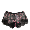 Dolce & Gabbana Black Pink Floral Lace Mesh Lingeri Underwear