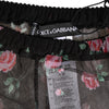 Dolce & Gabbana Black Pink Floral Lace Mesh Lingeri Underwear