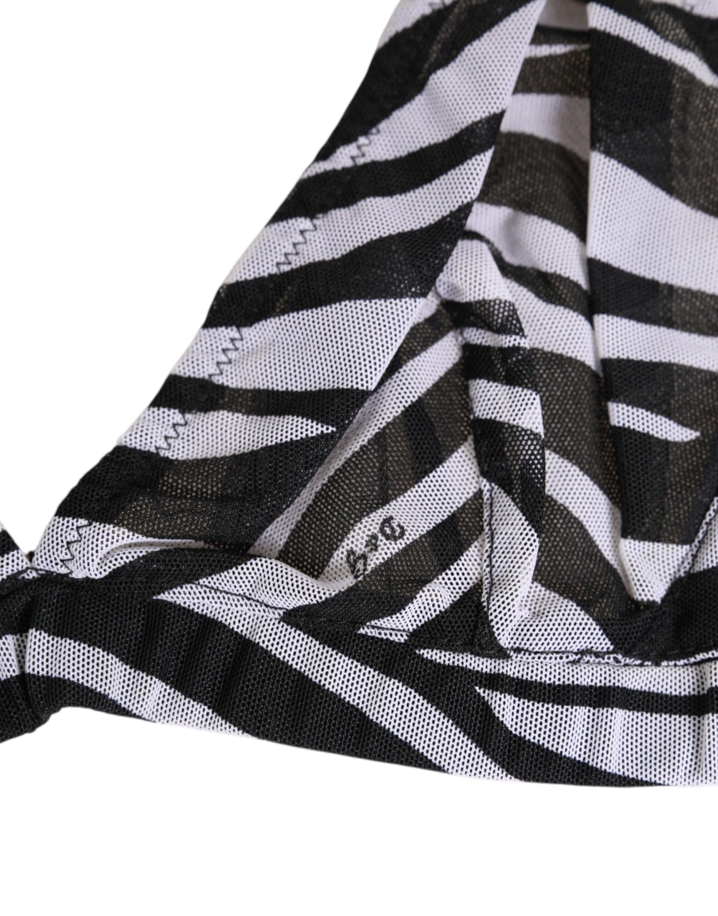 Dolce & Gabbana Black White Zebra Print Sheer Mesh Bralette Underwear