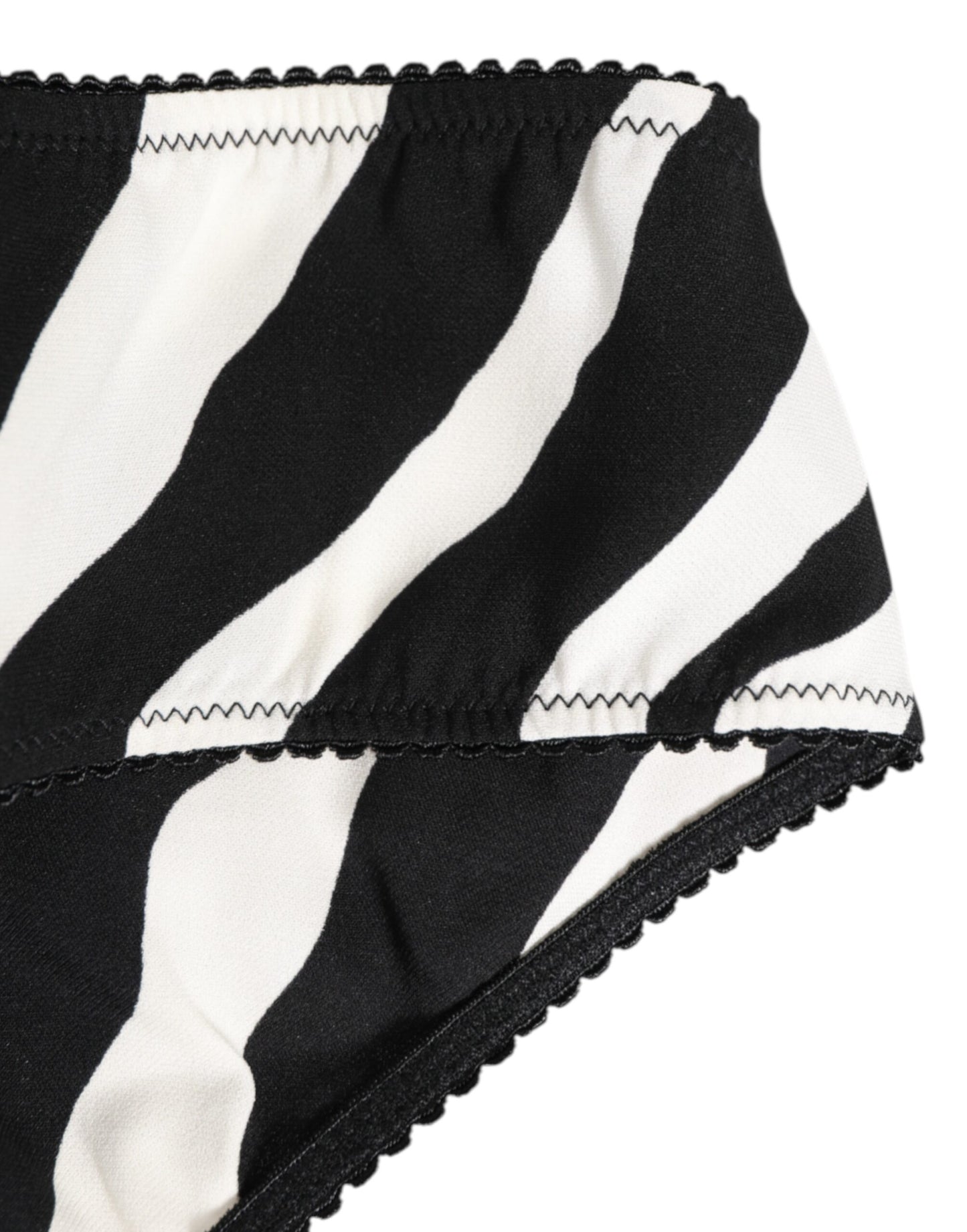 Dolce & Gabbana Black White Zebra Print Slip Briefs Underwear
