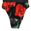 Dolce & Gabbana Black Floral Print High Waist Sheer Mesh Underwear