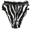 Dolce & Gabbana Black White Zebra Print Lace Trim High Underwear