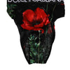 Dolce & Gabbana Black Floral Print High Waist Sheer Mesh Underwear