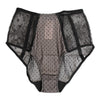 Dolce & Gabbana Black Sheer Polka Dot Lace High Waist Underwear