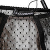 Dolce & Gabbana Black Sheer Polka Dot Lace High Waist Underwear