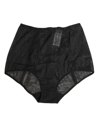 Dolce & Gabbana Black High Waist Mesh Sheer Shapewear Underwear