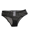 Dolce &amp; Gabbana Bikini-Slip aus schwarzem, transparentem Mesh-Spitzenunterwäsche