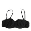 Dolce & Gabbana Black Polyester Embroidered Underwire Bra Underwear