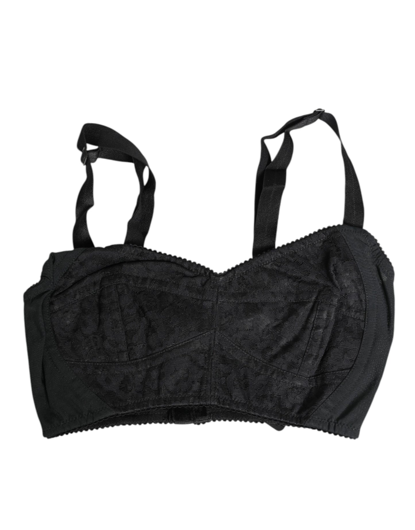 Dolce &amp; Gabbana Bustier-BH aus schwarzem Stretch-Nylon