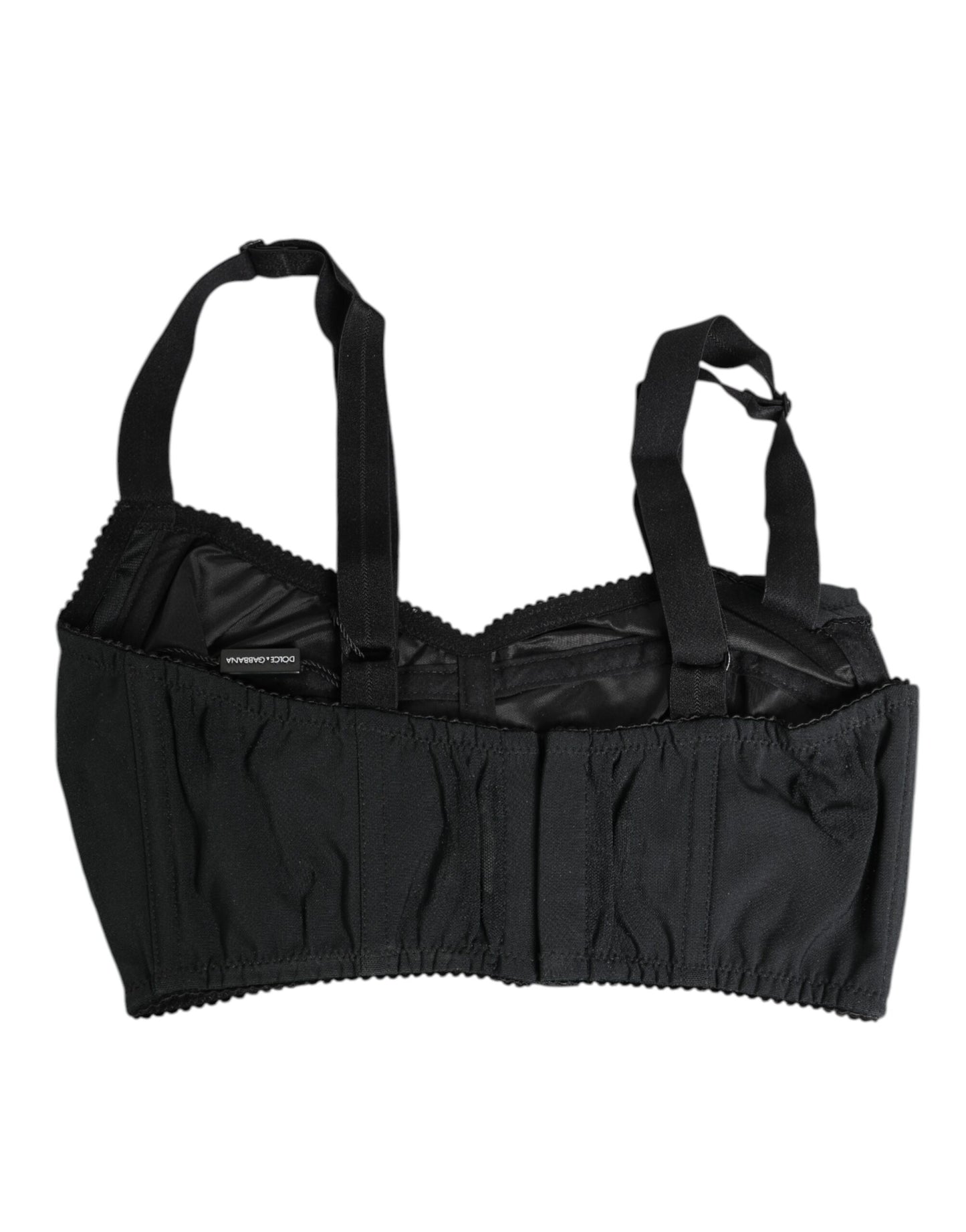 Dolce &amp; Gabbana Bustier-BH aus schwarzem Stretch-Nylon