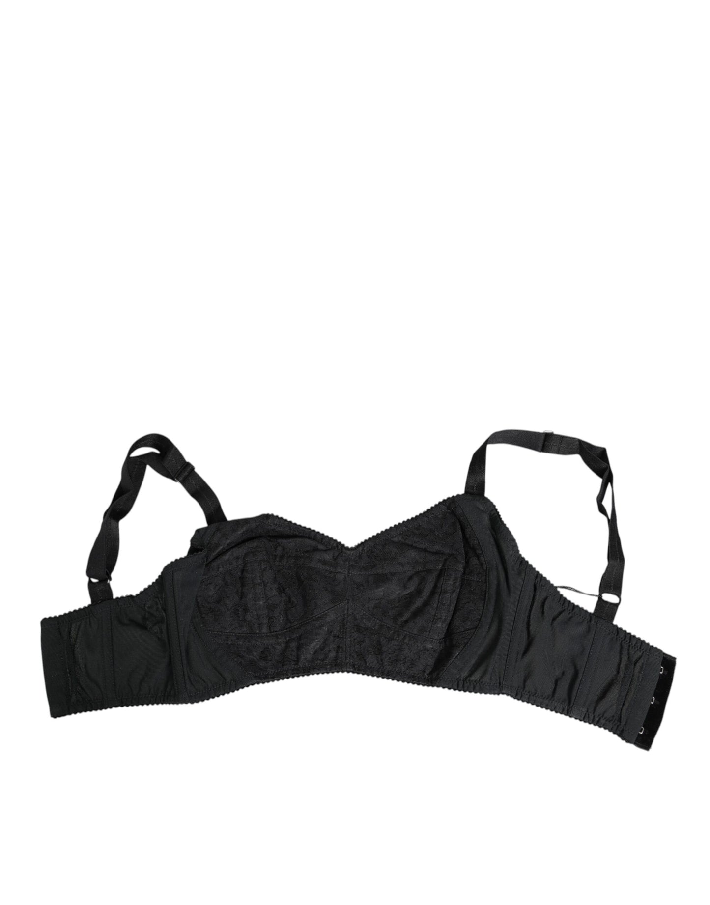 Dolce &amp; Gabbana Bustier-BH aus schwarzem Stretch-Nylon