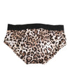 Dolce & Gabbana Leopard Print Black Waistband Cotton Underwear