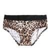 Dolce & Gabbana Leopard Print Black Waistband Cotton Underwear