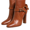 Dolce & Gabbana Brown Leather DG Logo Buckle Ankle Boots Shoes