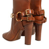 Dolce & Gabbana Brown Leather DG Logo Buckle Ankle Boots Shoes