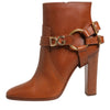 Dolce & Gabbana Brown Leather DG Logo Buckle Ankle Boots Shoes