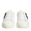 Dolce & Gabbana White Leather Sacre Heart Patch Sneakers  Shoes