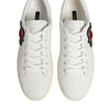 Dolce & Gabbana White Leather Sacre Heart Patch Sneakers  Shoes