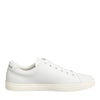 Dolce & Gabbana White Leather Sacre Heart Patch Sneakers  Shoes