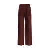Brunello Cucinelli Bordeaux Cotton Casual Pants