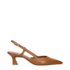 Stuart Weitzman Brown Leather Mid Heel Pumps