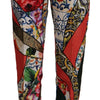 Dolce & Gabbana Multicolor Patchwork Jacquard High Waist Pants