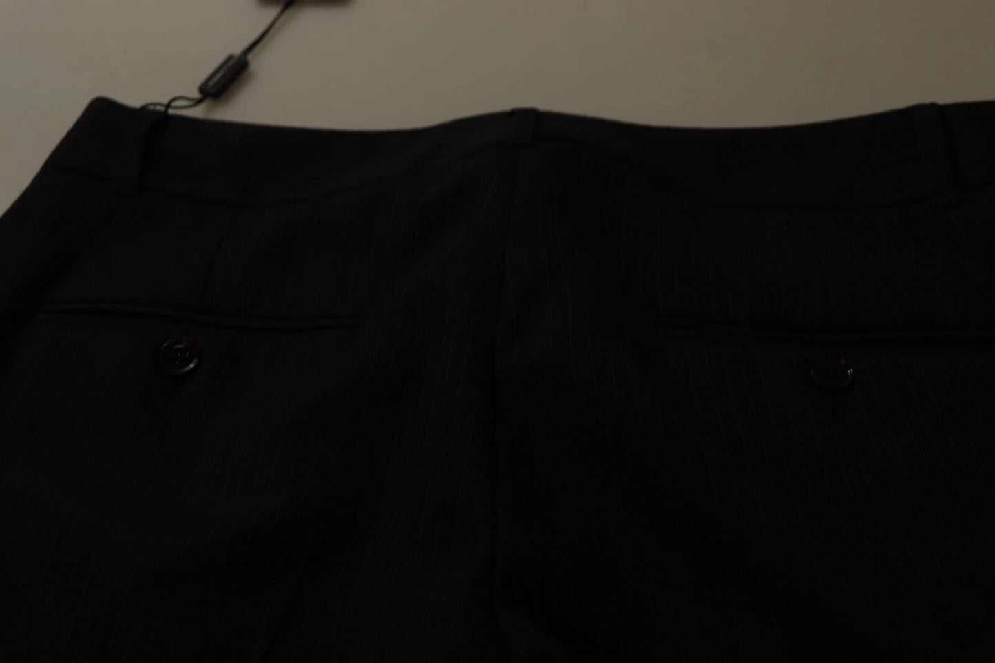 Dolce & Gabbana Black Stripes Mid Waist Trouser Pants