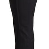 Dolce & Gabbana Black Stripes Mid Waist Trouser Pants