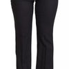 Dolce & Gabbana Black Stripes Mid Waist Trouser Pants