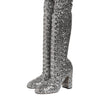 Dolce & Gabbana Shoes Silver Sequins Glitter High Heel Boot Shoes