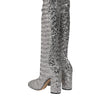Dolce & Gabbana Shoes Silver Sequins Glitter High Heel Boot Shoes