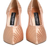 Dolce & Gabbana Cipria Nude Satin Mesh Stiletto Pumps Shoes
