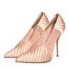 Dolce & Gabbana Cipria Nude Satin Mesh Stiletto Pumps Shoes