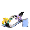 Dolce & Gabbana Multicolor Floral Appliqué Crystal Sandal Shoes