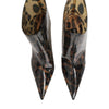 Dolce & Gabbana Leopard Print PVC Pointed Toe Boots Shoes