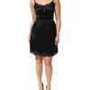 Dolce & Gabbana Black Silk Blend Lace Trim Sleeveless Mini Dress