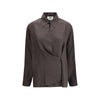 Fendi Brown Silk Dress Shirt