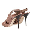 Dolce & Gabbana Bronze Satin Ruched Slingback Sandals Shoes