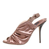 Dolce & Gabbana Bronze Satin Ruched Slingback Sandals Shoes