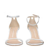 Stuart Weitzman White Leather Stiletto Heel Sandals