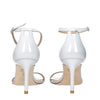 Stuart Weitzman White Leather Stiletto Heel Sandals