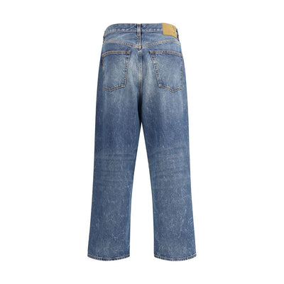 Haikure Light Blue Cotton Relaxed Fit Jeans